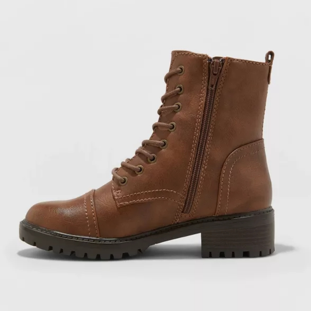Women's Kamryn Faux leather Combat boot - Picture 2 of 3